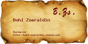Bohl Zseraldin névjegykártya